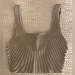 Aritzia Babaton Sculpt Knit Squareneck Cropped Tank SZ Small